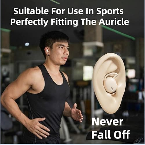 HJX M73 Sleep Earbuds for Side Sleepers, Invisible Earbuds,mini Earphones, Ultra-Light in-Ear Headphones, 50H Playtime with Charging Case, Clear Calls& Noise Block,Off White 7