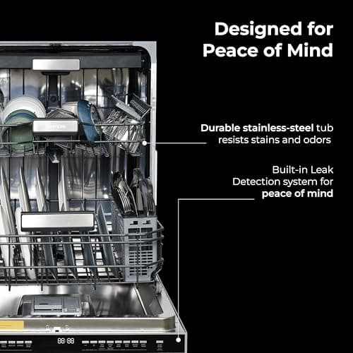 Kenmore 24" Built-In Dishwasher - Quiet Tub with TurboDry, Leak, & SmartWash Soil Detection - 15 Place Settings - 49 DBA - ENERGY STAR Certified - Fingerprint Resistant Stainless Steel 6