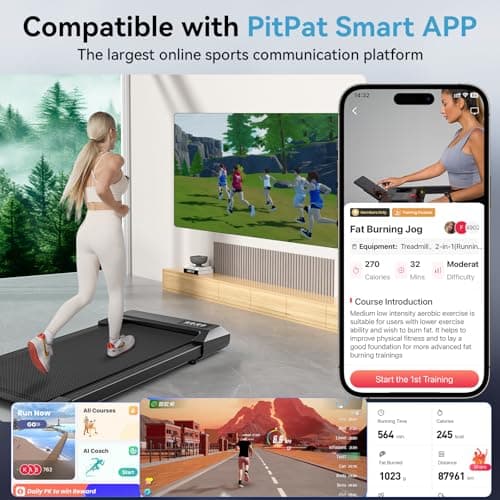 SupeRun Walking Pad, Under Desk Treadmill, 3 in 1 Portable Treadmill with Remote Control LED Display, 2.5 HP Quiet Walking Jogging Machine for Office Home Use, 300 Lbs Capacity 5