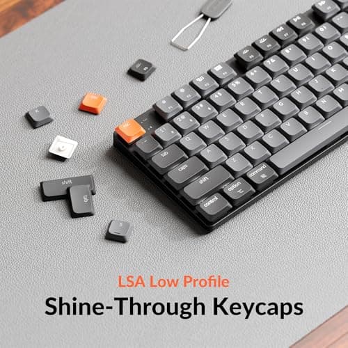 Keychron K5 Version 2 Wireless Bluetooth 5.2 Mechanical Keyboard, Low Profile Milk POM Switch 100% Full-Size Layout QMK Programmable, White Backlight with Shine-Through Keycaps for Mac Windows Linux 7
