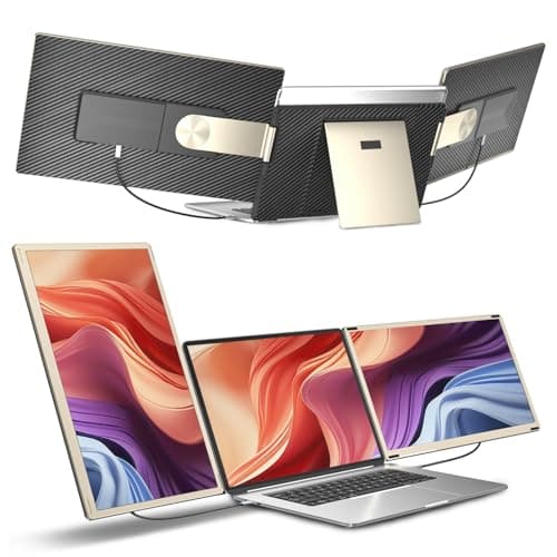 siaviala Laptop Screen Extender,15.6" Portable Monitor, FHD 1080P Ultra-Slim Travel Monitor with Speakers, Triple Display Extension, Compatible with 13-17.3" Laptops