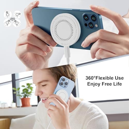 MagSafe Charger 2 Pack 15W Magnetic Wireless Charger Fast Charging Pad Compatible with iPhone 17/16/15/14/13/12 Series & AirPods 4/3/2/Pro Magnetic MagSafe Charging Pad with Dual Ports 6