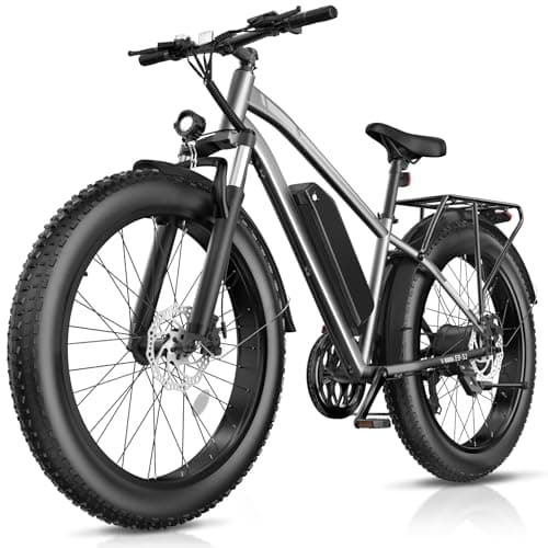 Loeook Electric Bike for Adults, 1000W Peak 25MPH 60Miles Ebike,48V 13AH Battery Electric Mountain Bike, 26" x 4'' Fat Tire Electric Bicycle with Rear Rack, Fenders, 7 Speed, UL 2849 Certified