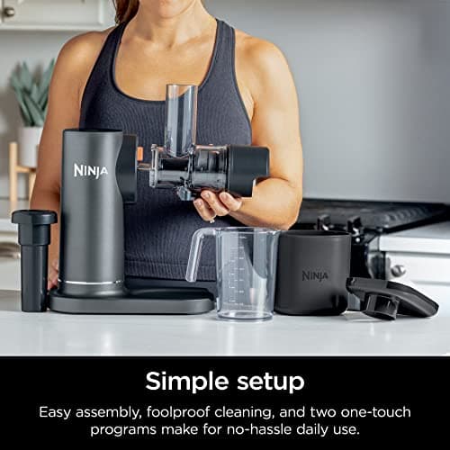 Ninja NeverClog Cold Press Juicer, Powerful Slow Juicer with Total Pulp Control, Countertop, Electric, 2 Pulp Functions, Dishwasher Safe, 2nd Generation, Charcoal, JC151 7