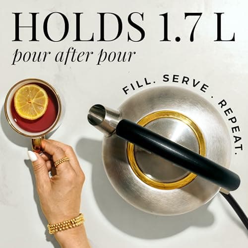 Stainless Steel Electric Kettle with Temperature Control - BPA and Plastic Free Electric Kettle with Keep Warm Function, Borosilicate Glass - Fast 1500W Hot Water Boiler, Auto Shut-Off 7