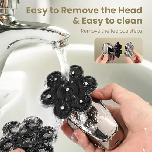 SHPAVVER 7D Head Shavers for Bald Men, Detachable Head Shaver LED Display Dry Wet Bald Razor, IPX7 Waterproof Electric Razor with Type-C Charge 6