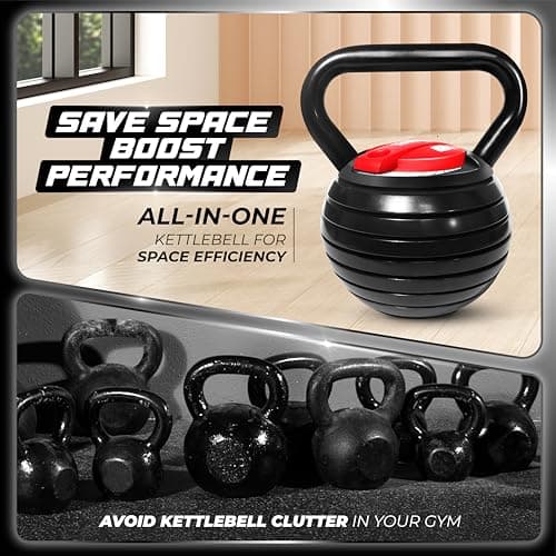 Yes4All Adjustable Kettlebell, Kettle Grip, Kettlebell Handle, Convert to Kettlebells Weight Set 6