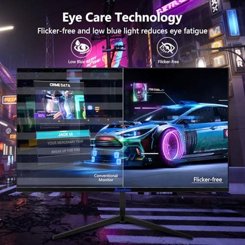 Sealan 24 inch Computer Gaming Monitor Built-in Speakers 100Hz Refresh Rate 16:9 Aspect Ratio Ergonomic Tilt & VESA Compatible - Home Office Sync FHD 1920x1080p Visual Experience for Work & Play 7