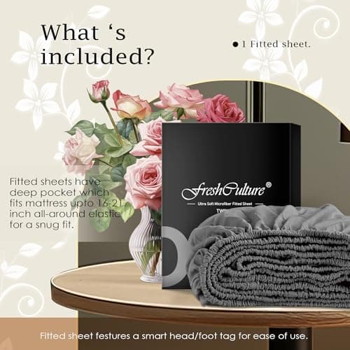 FreshCulture King Fitted Sheet Only – Premium Hotel-Quality Fitted Sheet for King Bed – Ultra Soft & Breathable Brushed Microfiber – Elegant Black Box Packaging (Dark Grey) 5