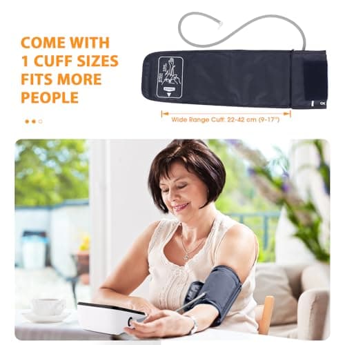 Blood Pressure Machine, Automatic Upper Arm Blood Pressure Monitor with 2x199 Readout, 4.5 Inch Backlit Large Screen Adjustable Large Cuff 9 to 17 Inches - Arrhythmia and Home Hypertension Detector 6