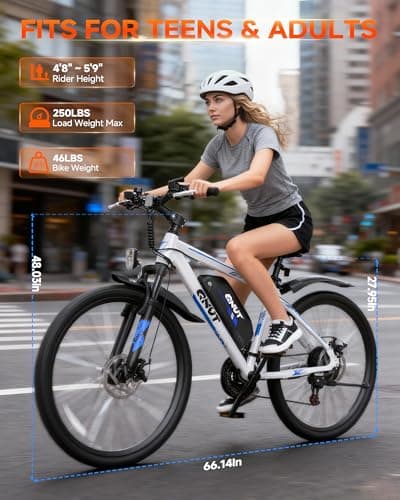Totem 26" Electric Bike for Adults, Electric Mountain Bike Aluminum Frame, Commuting E-Bike 45Miles with 750W Brushless Motor, Ebike E MTB for Men Women 21 Speed 8