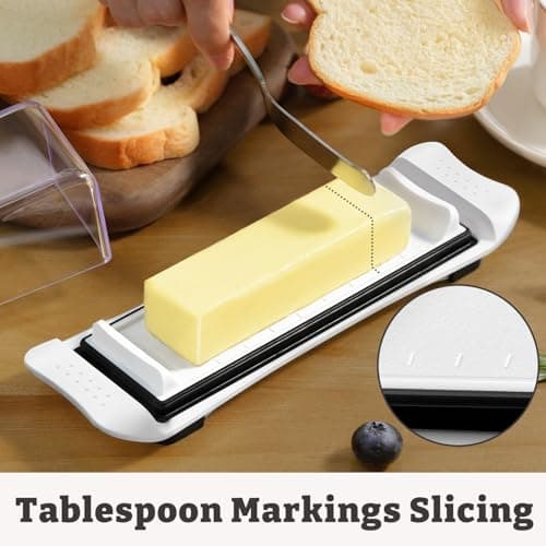 MORGLES Airtight Butter Dish with Lid, Butter Keeper for Countertop And Refrigerator, Dishwasher Safe 6