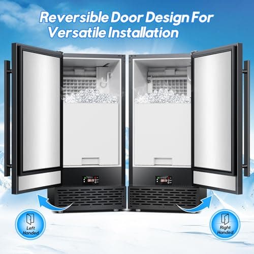 RAPSUAR Under Counter Ice Maker, Ice Maker Machine Commercial, 120Lbs/24H with 35lbs Storage Bin, 40Pcs Cubes in 10Mins, Built in Ice Machine for Home Office Commercial, Black-2 5