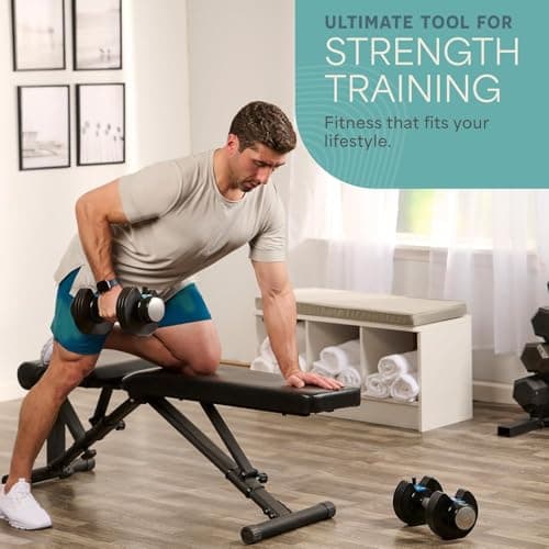 Lifepro Adjustable Dumbbells Set/Single - 15lb 43lb 55lb 90lb 25 lb Dumbbell Sets with Rack - Quick Adjust, Secure Grip weights dumbbells set - Compact Hand Weights for Women/Men at Home Gym 8