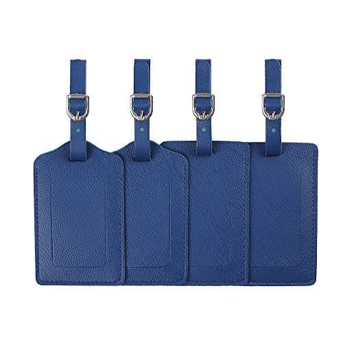 Luggage Tags, Leather Personalized Suitcase Tag Set Luggage id Tags Labels Travel Accessories-Set of 4