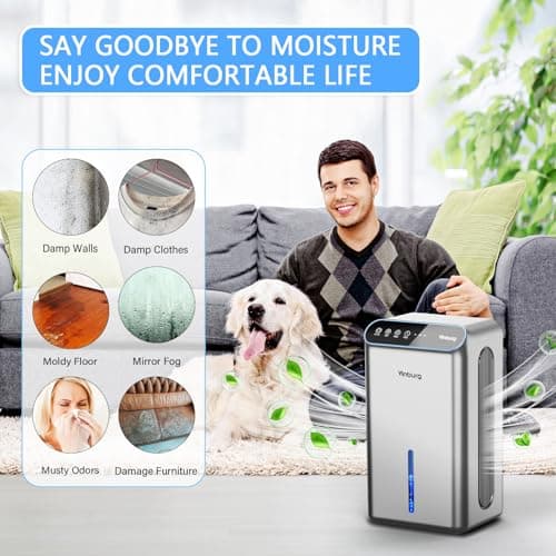 85 OZ Home Dehumidifier, 800 sq ft Dehumidifier for Basement with Drain Hose, Auto Shut-Off, Sleep Mode, 3 Gear Timer, Reusable Filter, Quiet Small Dehumidifiers for Bedrooms, Bathrooms, RV, Closet2 7