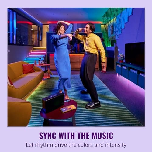 WiZ Connected Smart Light Strip, Sunset/Sunrise Automation, Preset Modes, Control with Voice or App, Full Color RGB Lighting, Voice Control, 50ft Cut to Fit 7