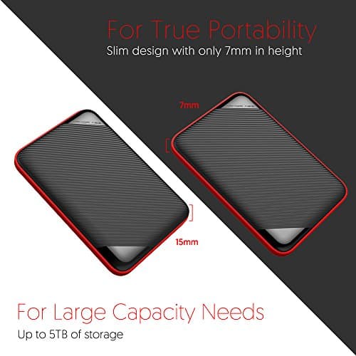 Silicon Power 5TB USB-C USB 3.0 Rugged Game Drive A62 External Hard Drive 5