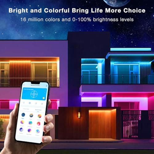 100ft Outdoor LED Strip Lights Waterproof, IP67 Waterproof LED Light Strips with Remote and APP Control, Timing, Music Sync RGB Exterior LED Rope Lights for Outside, Roof, Deck, Balcony, Garden, Pool 6