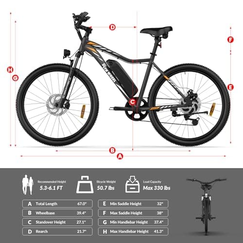 5TH WHEEL Mate Electric Bike for Adults - 1000W Peak Motor, 23MPH Top Speed, 468WH Removable Battery, 7-Speed & Adjustable Stem - Commuting & Mountain E-Bike with Color LCD Display 9
