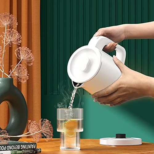 Small Electric Kettle Stainless Steel, 0.6L Portable Travel Electric Tea Kettle, Mini Hot Water Boiler Heater for Business Trip, Camping, Travel, Office 6