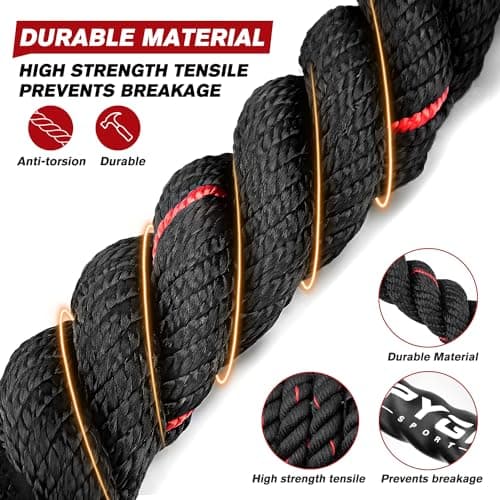 HPYGN Weighted Heavy Skipping/Jump Rope 9.2ft 2.8LB for fitness, Exercise, boxing Gym Training, Home Workout, Improve Strength and Building Muscle, Total Body Workout Equipment for Men 8