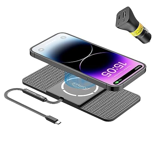 Magnetic Wireless Charger car Charging pad,POLMXS Fast Wireless Phone Charger Cell Phone Cordless Charging mat Compatible with iphone12/13/14/15 Series airpod (C11)