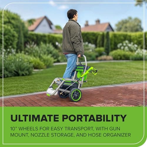 Greenworks Pro Brushless 2700 PSI (CSA Certified) 2.3 GPM Max / 1.2 GPM Electric Pressure Washer (Foldable Handles, Rugged Steel Frame, 25 FT Hose, 35 FT GFCI Power Cord) 7