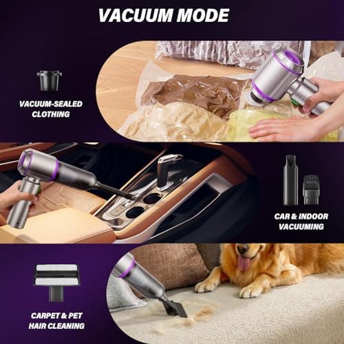AURACIA Handheld Car Vacuum (Grey-purple) 5