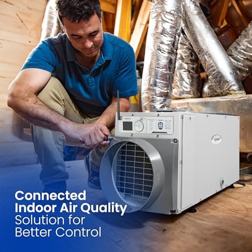 AprilAire E070W Wi-Fi Dehumidifier – 70 PPD for Crawl Spaces, Basements, Whole Houses up to 2,200 Sq. Ft., Part of the AprilAire Healthy Air System 12