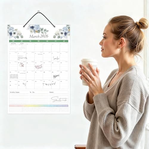 2025 Desk Calendar, Wall Calendar 2025, 3 IN 1 Desk Calendar 17'' x 12'', January 2025 to June 2026, with Rope and Magnet, Can be Attached to the Refrigerator and Hung on the Wall 7