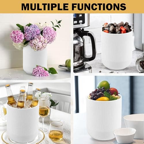 RedCall Kitchen Utensils Holder Large,Ceramic Utensil Organizer for Countertop,Morden Utensil Crock for Spoon Spatula,Home Kitchen Decor (White) 6