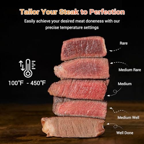 Tastee Air Fryer, 8-in-1 Compact 5.5QT AirFryers, 450°F Digital Airfryer Dehydrator with Dual-sensor Smart Probe, 24 Presets One-touch Cooking, In-app Recipes with Window, Dishwasher-safe & Non-stick 5