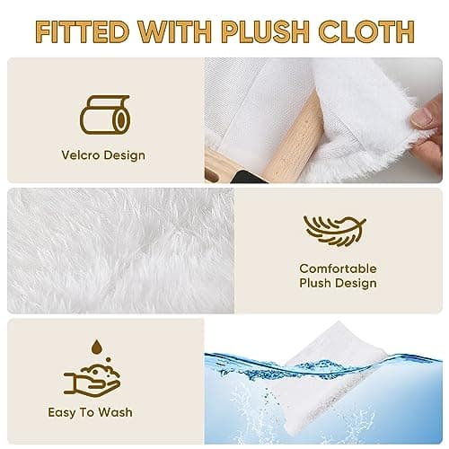 HEMWEE Cat Window Perch, Cat Window Hammock for Indoor Cats, Easy to Adjust & Assemble Large Cat Bed Seat for Windowsill, Bedside,Drawer and Cabinet, Beige 6