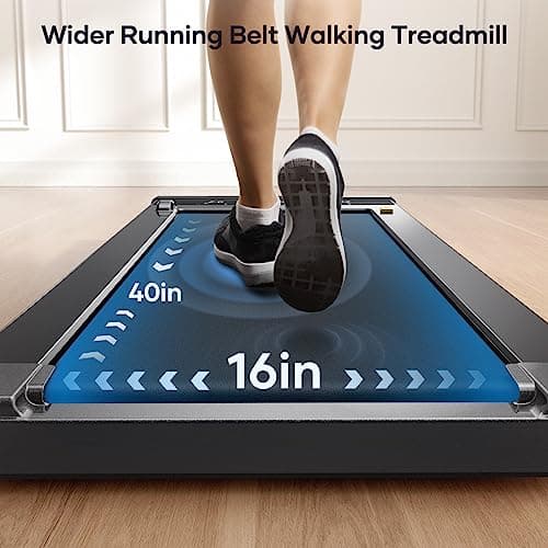 TOPUTURE Walking Pad Treadmill, 2.25HP Under Desk Treadmill with App & Remote Control, LED Touch Screen, Lubricating Hole, 300lbs Capacity Compact Walking Treadmills for Home/Office, Assembly Free 8