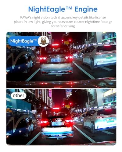 KAWA Dash Cam 2K, WiFi Dash Camera for Cars 1440P with Hand-Free Voice Control, Night Vision, Mini Hidden Dashcam Front, Emergency Lock, Loop Recording, 24-Hour Parking Monitor, APP, Support 256GB Max 5