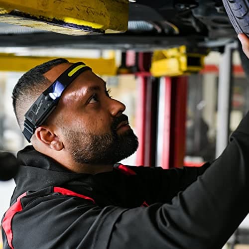 NightBuddy The Original LED Headlamp Rechargeable Flashlight for Adults Camping Essentials Backpacking Lights 4X Brighter Other Headlight Headband Lamp 5 Light Modes Hiking Gear Must Haves (Headlamp) 6