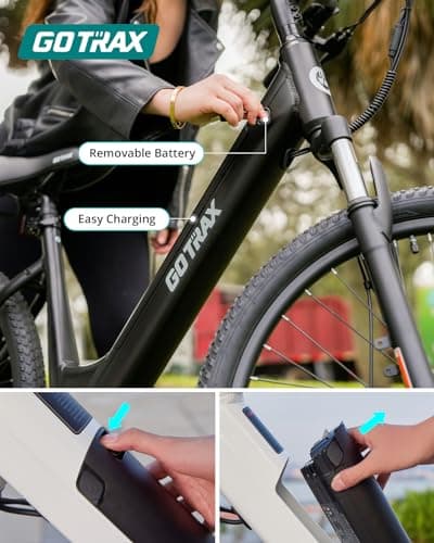Gotrax 26" Electric Bike, Max Range 30Miles(Pedal-assist1) & 15.5/20Mph Power by 250/350W, 3 Riding Modes & Adjustable Seat, 7-Speed & Front Shock Absorber, Commuter Electric Bicycle for Adults, Black 5