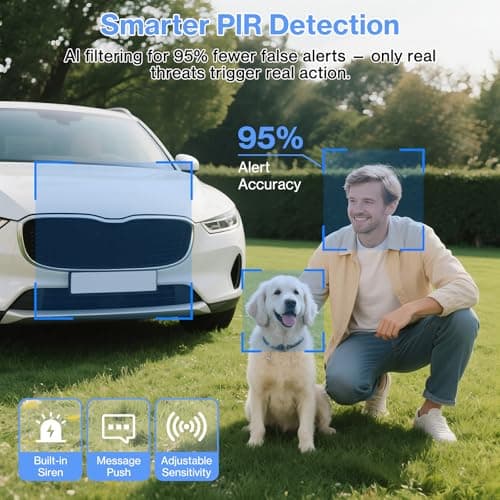 FancyDove Wireless Floodlight Camera, Outdoor Camera with Solar Panel for Home Security, Solar Camera Outdoor Wireless Flood Light Motion Sensor, 2K 360° PTZ View, 2000LM, Alexa, Waterproof, 64GB SD 6