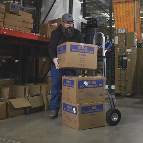Strongway Continuous Handle Aluminum Hand Truck/Stair Skid Moving Dolly - 660-Lb. Capacity, 18in. Wide Toe Plate, 10in. Polyurethane Wheels, 54in. High 7