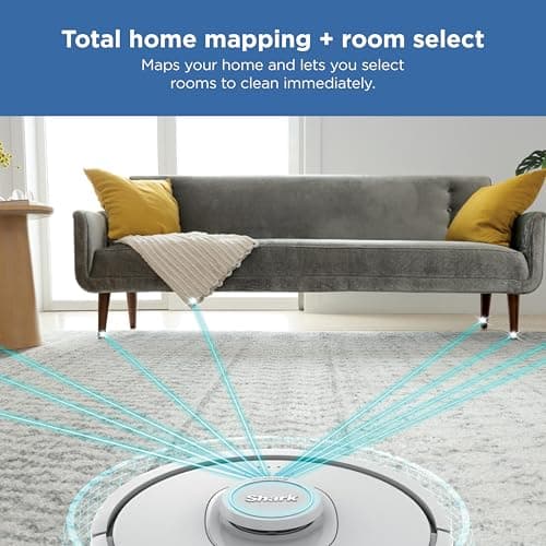 Shark IQ Robot Vacuum with Bagless Self-Empty 60 Day Capacity Base, Multi-Surface Cleaning, Powerful Suction, Pet Hair Pickup, for Carpets & Hardfloors, Home Mapping, White, RV2302AE 5