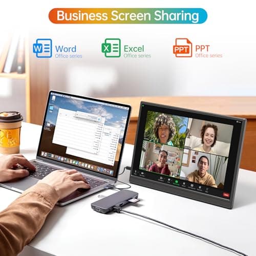 ForHelp 14 Inch Portable Monitor FHD1200P Ultra-Slim for Laptop Monitor, USB-C&HDMI Plug&Play,100% SRGB,Dual Speakers Extender Display. Built-in Stand,for Laptop,PC Phone Xbox PS4/5 6