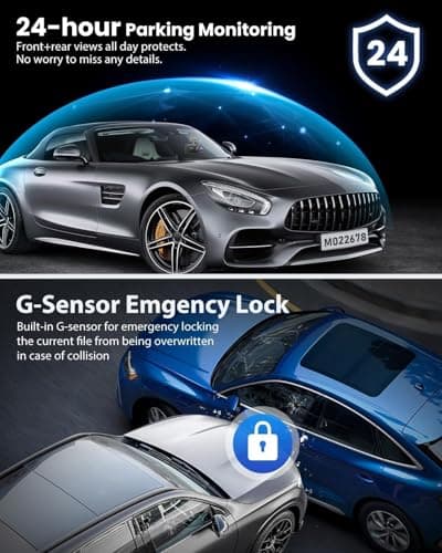 Dashcam Front and Inside,Car Camera Dash Cam for Cars,Driving Recorder with IR Night Vision,Loop Recording,Wide Angle Lens,3.16 Inch IPS Screen,Parking Mode(Front/Inside) 6