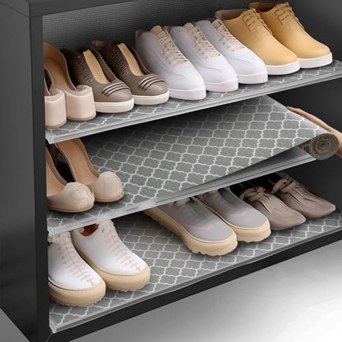 Shinlendid Shelf and Drawer Liner for Kitchen Cabinets Non-Adhesive, Strong Grip Non-Slip Thickened Cabinet Liners for Shelves, Waterproof Mats for Dresser Cupboard, Gray, 12 in x 10 Feet 7