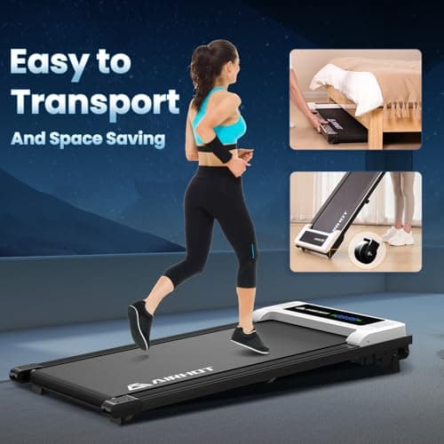 AIRHOT 15 Incline Walking Pad Treadmill With Remote Control & LED Display, 2.5HP Under Desk Quiet Portable Treadmill for Home Office Use, Compact Space 8