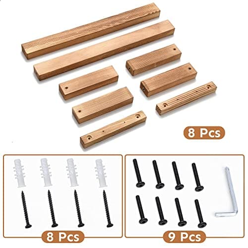 HULISEN Wooden Towel Rack for Bathroom, 18.8 Inch Wall Mounted Towel Holder with Installation Tool, Decorative Pine Towel Shelf for Rolled Towels Organizer & Blanket Storage (Natural) 8