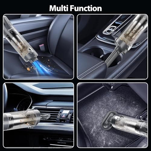 XenonLab Handheld Vacuum Cordless 25000Pa Car Vacuum 3-in-1 Handheld Vacuum, Includes Smart Display and Charging Base Hand Vac Cordless Rechargeable One-Touch Empty for Home/Pet/Car (White) 5