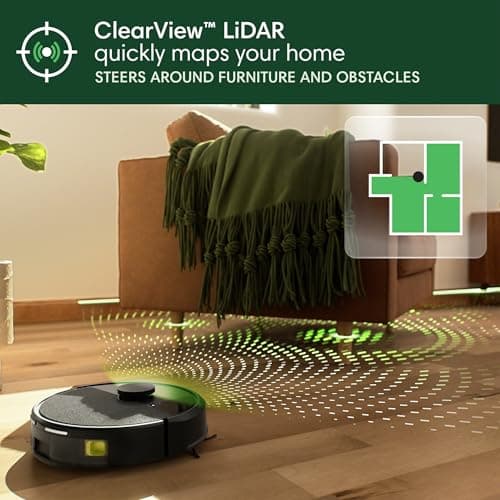 iRobot Roomba 105 Vac Robot Vacuum with AutoEmpty Dock - Self-Empties for 75 Days, Easy to use, Intense Power-Lifting Suction, LiDAR Navigation, Multi-Surface Cleaning, Cleans in Neat Rows 6