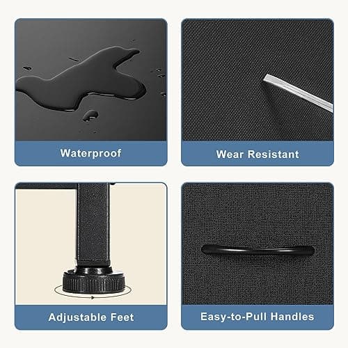 DUMOS Dresser for Bedroom, Storage Organizer with 9 Drawers, Chest of Drawers with Fabric Bins, Sturdy Metal Frame, Wood Tabletop for Guest Room, Closet, Entryway, Black 6