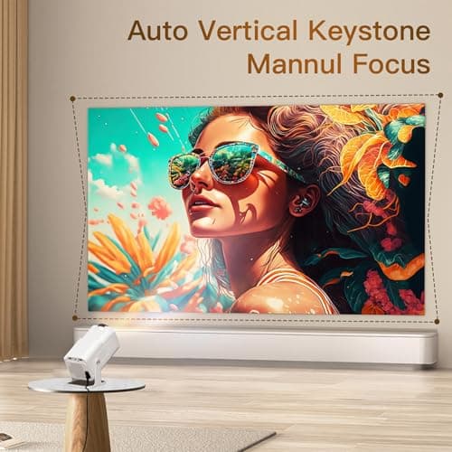 HY320 Mini Projector, Native 1080P Full HD 4K Support Outdoor Portable Projector, Built-in Streaming Apps, WiFi and Bluetooth, Auto Keystone Projector Compatible with iOS/Android 2